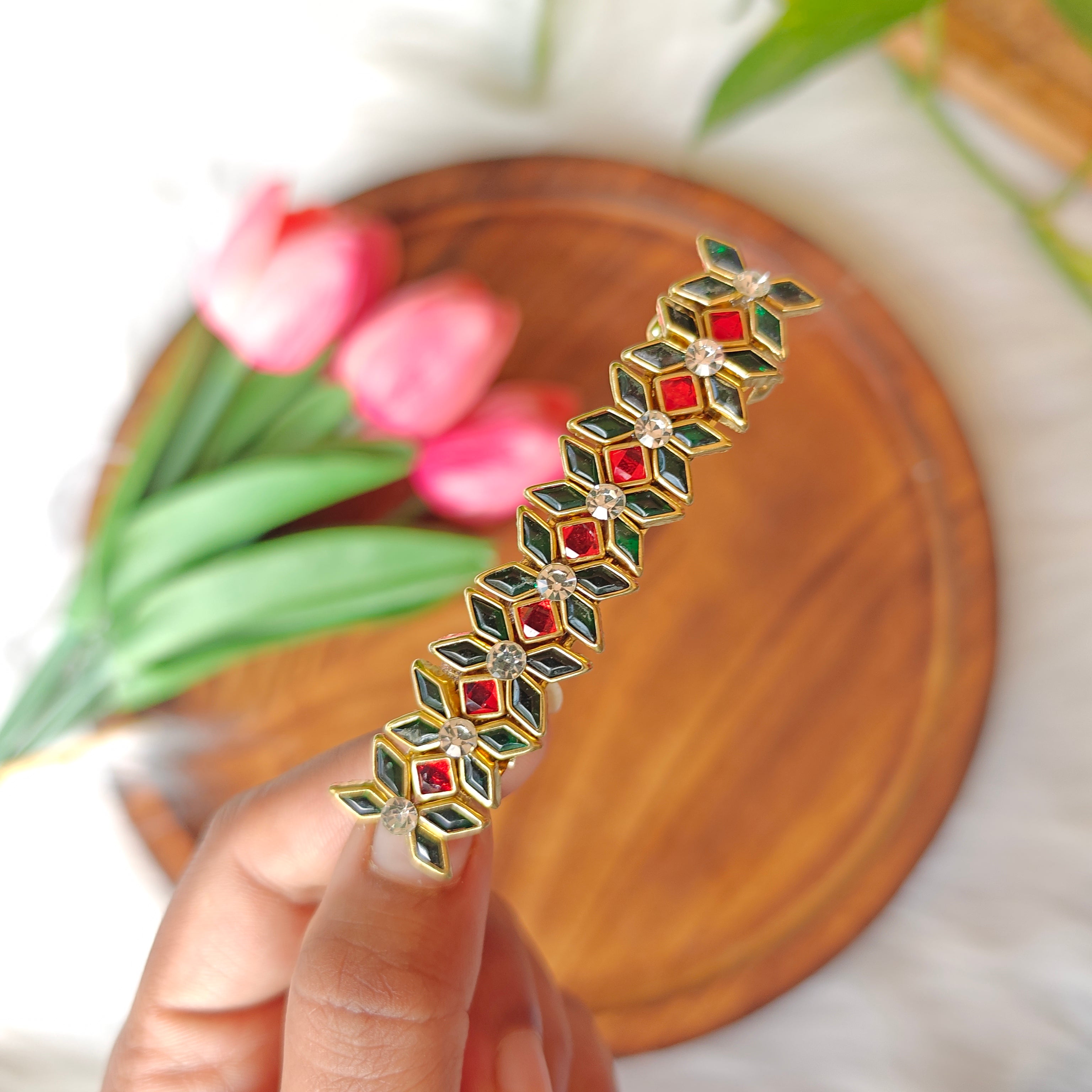Handcrafted Kundan Center Hair Clip