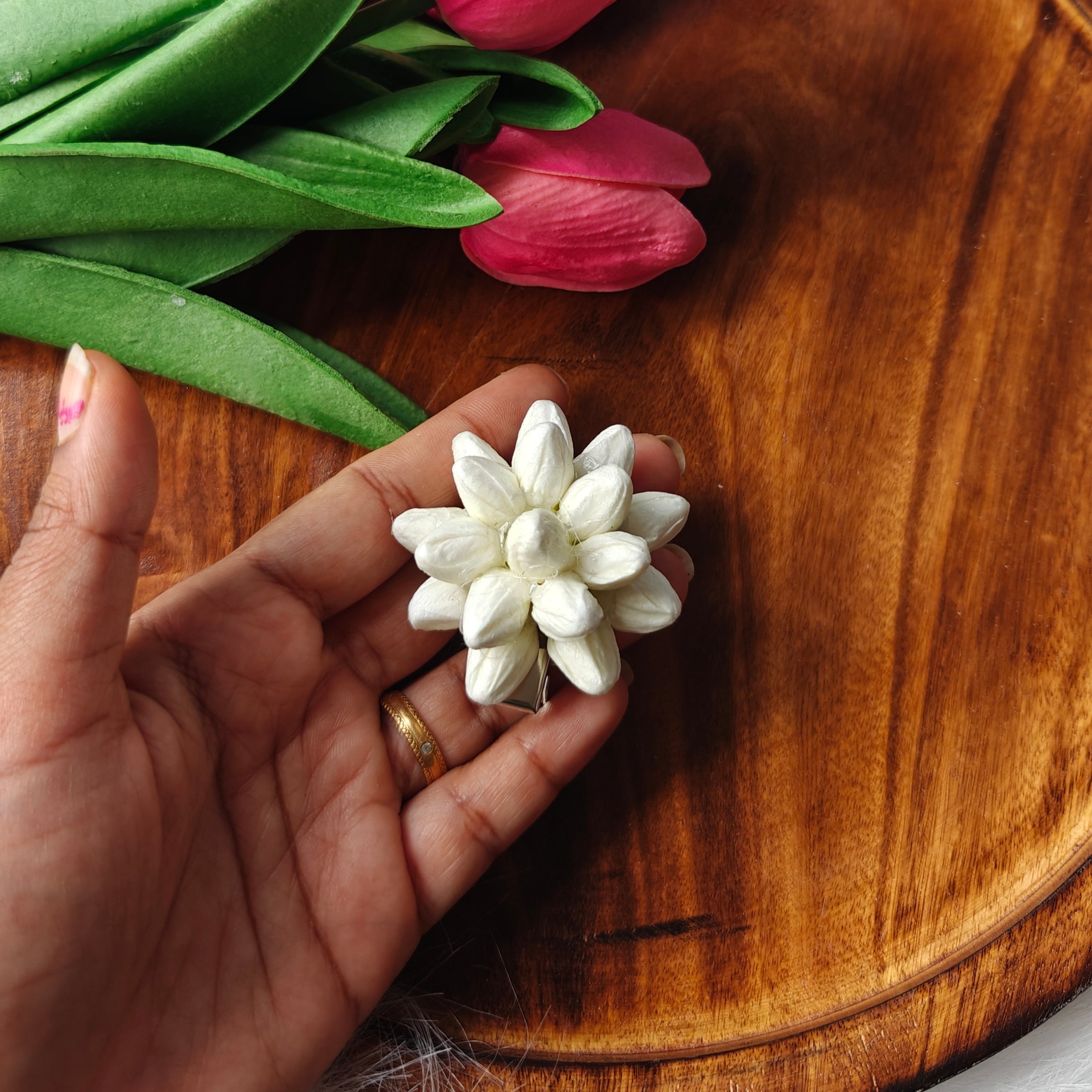 Artificial Jasmine Bud Hair Clip