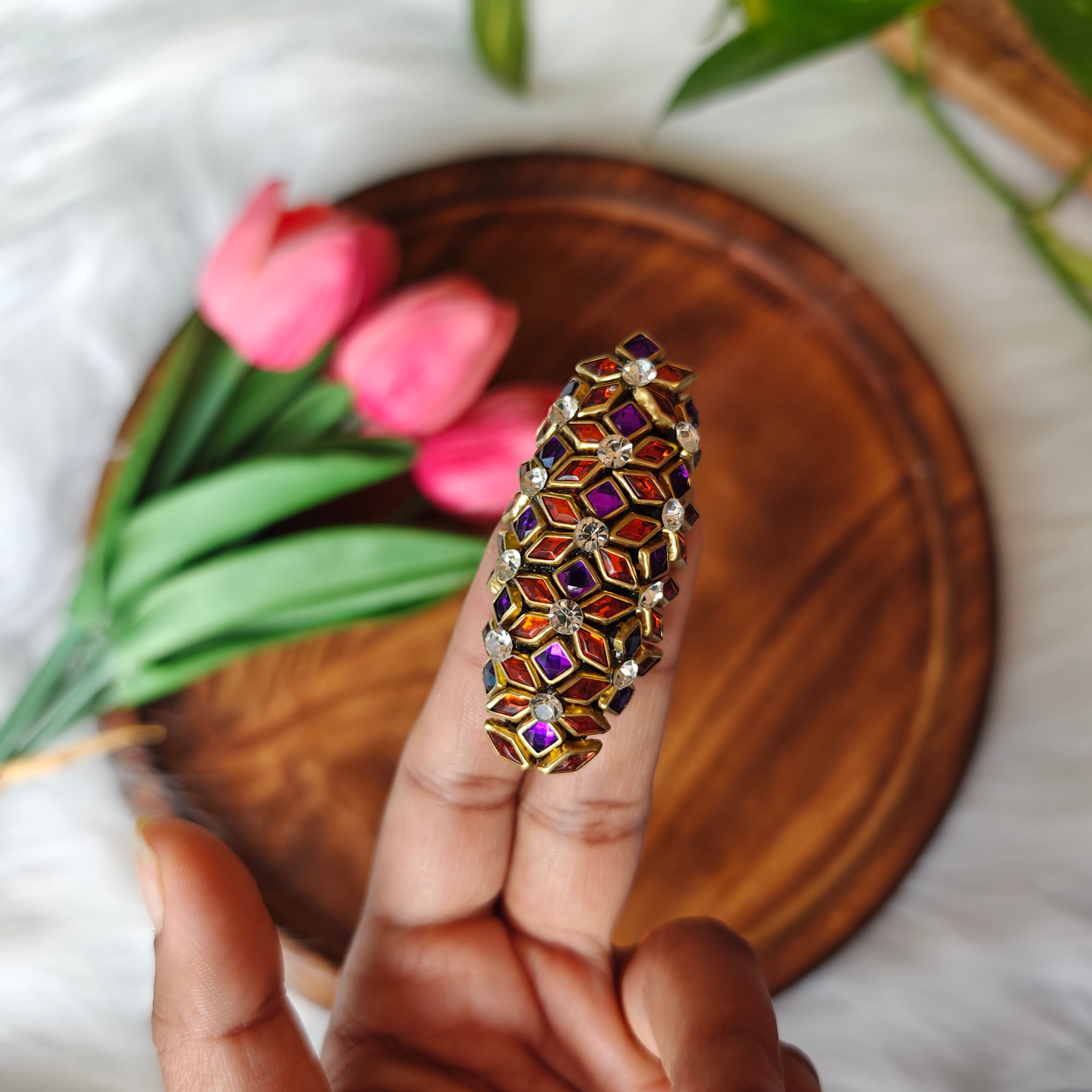 Handmade Kundan Saree Pin