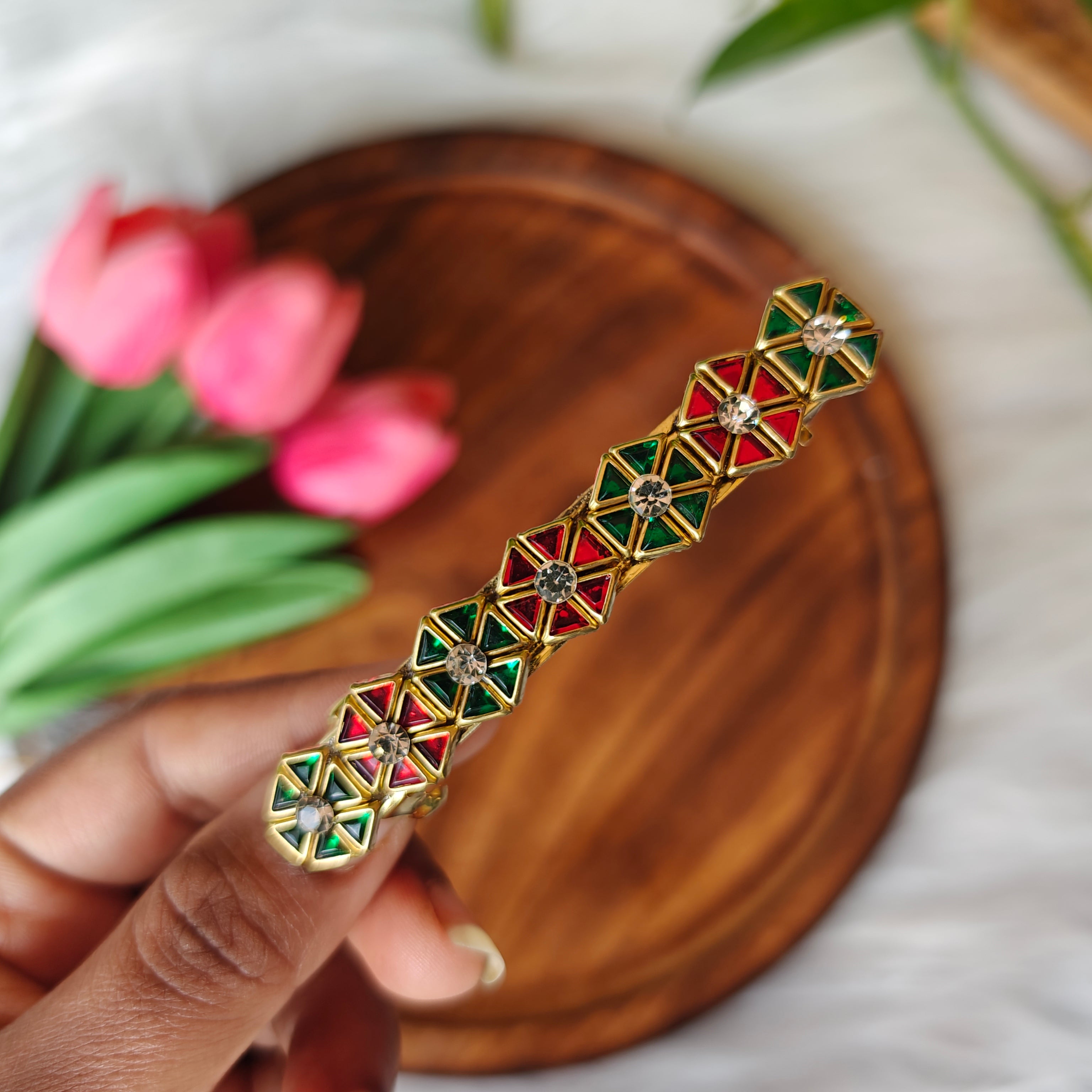 Handcrafted Kundan Center Hair Clip