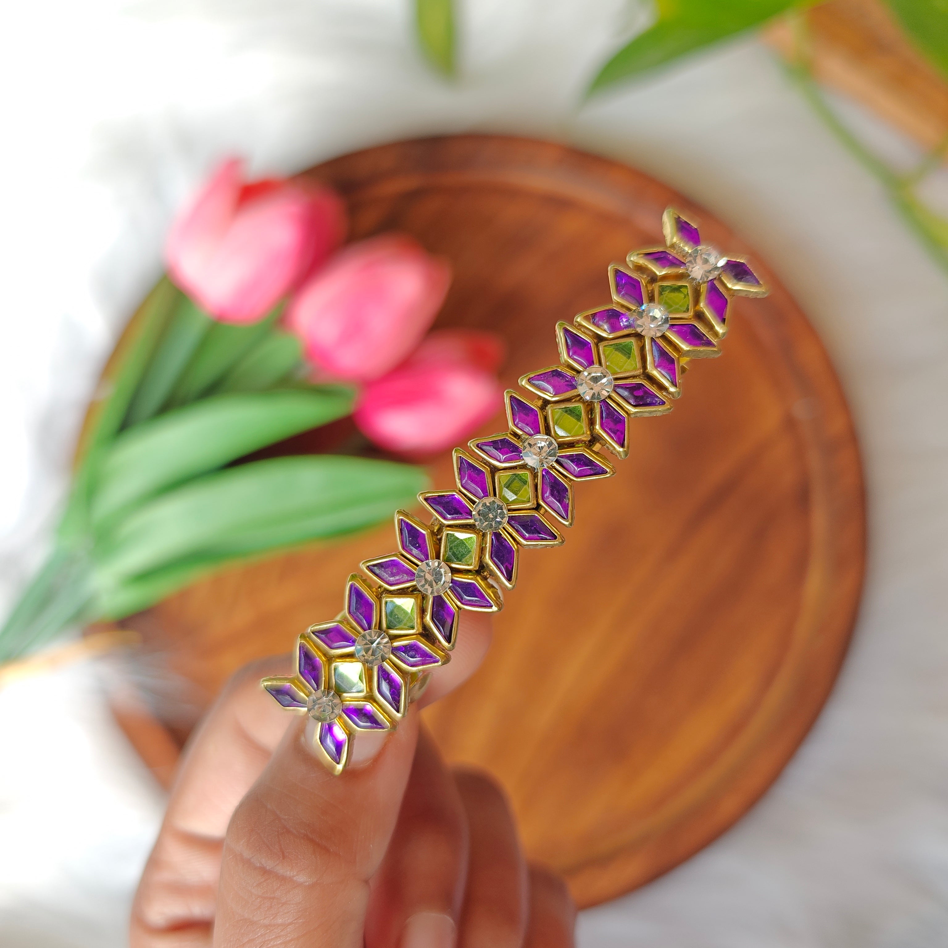 Handcrafted Kundan Center Hair Clip