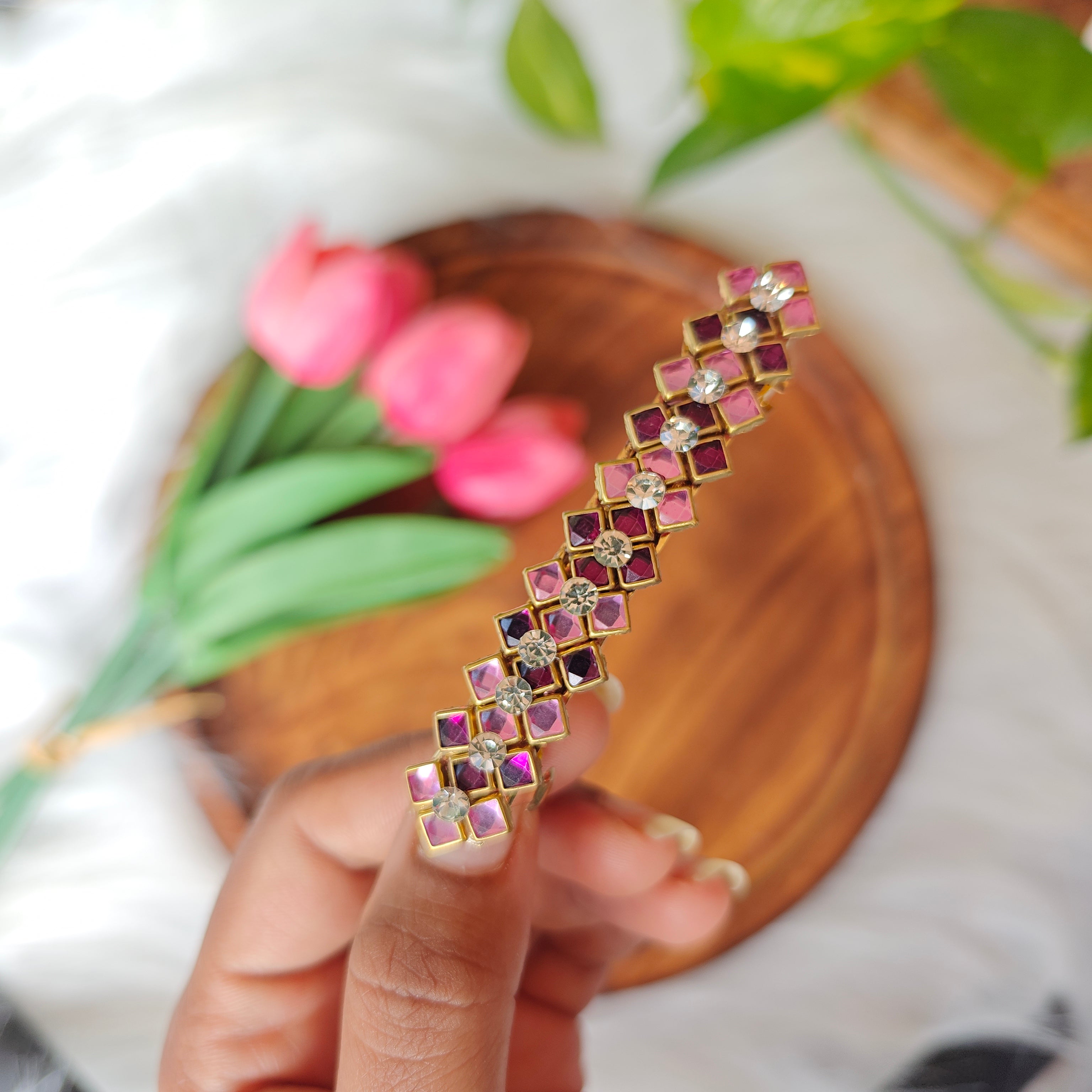 Handcrafted Kundan Center Hair Clip