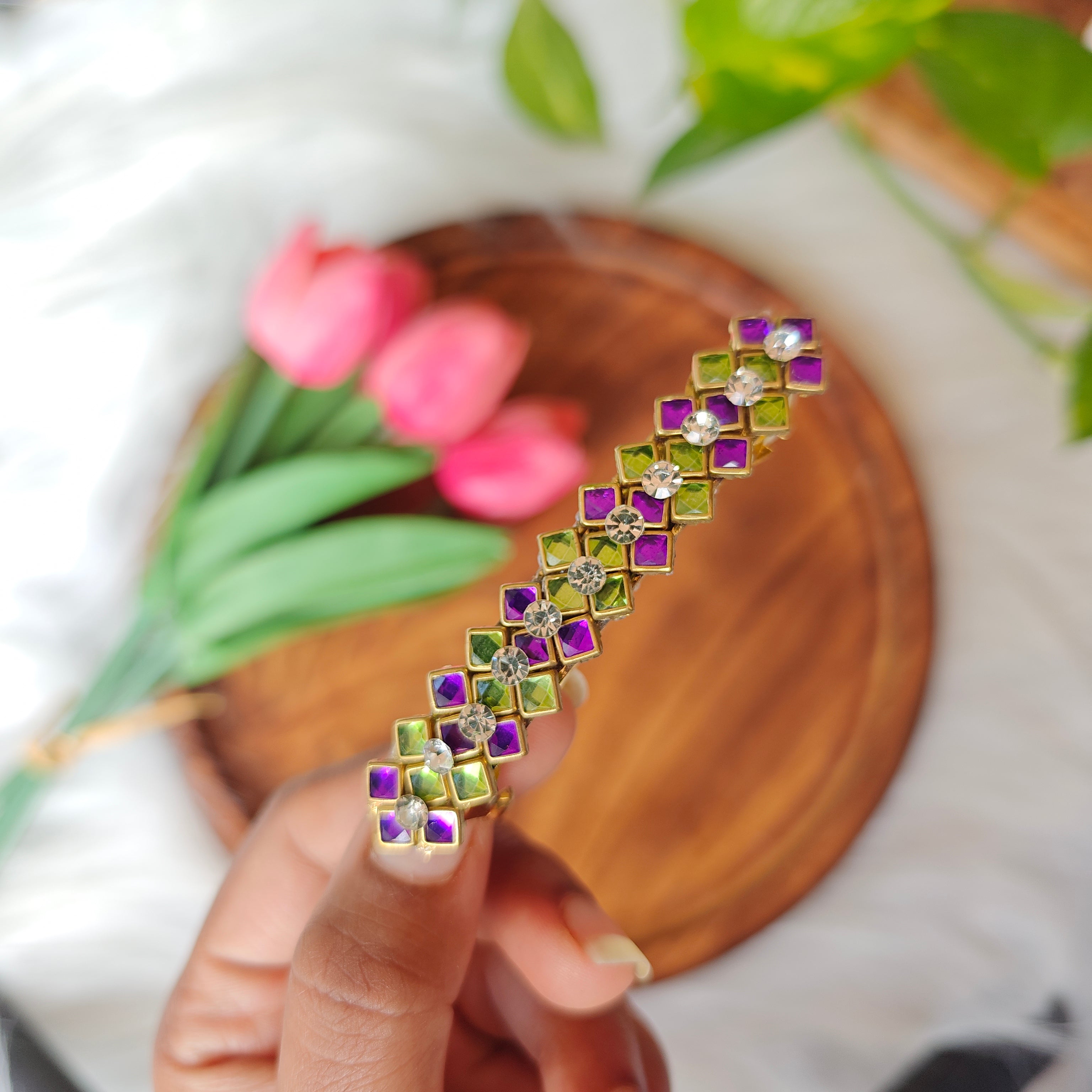 Handcrafted Kundan Center Hair Clip