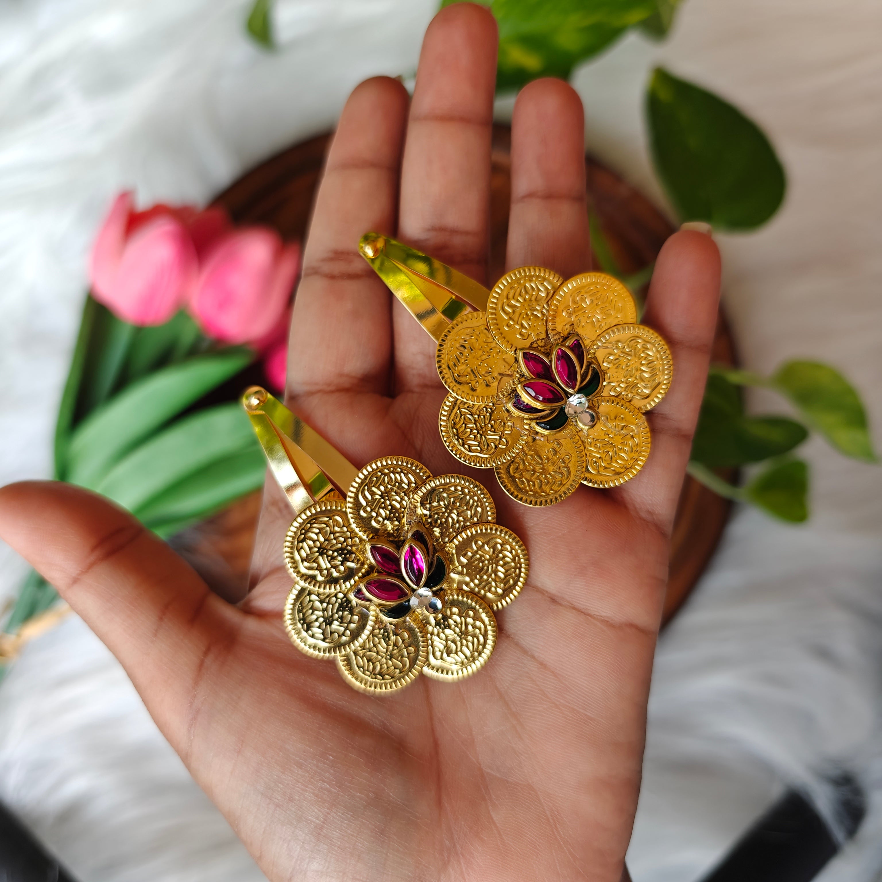 Traditional Lotus Coin Hair Clip