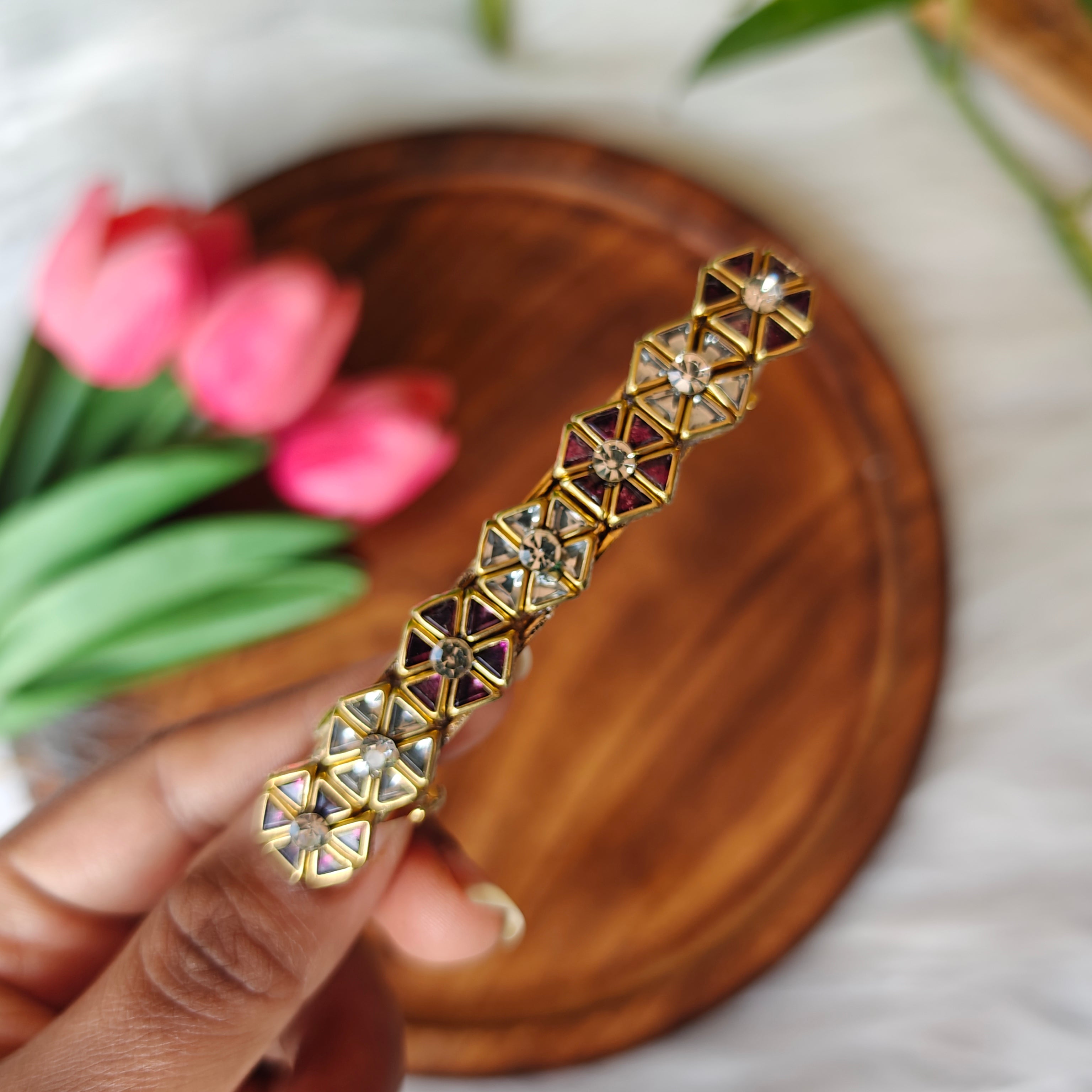 Hand crafted Kundan Hair Clip