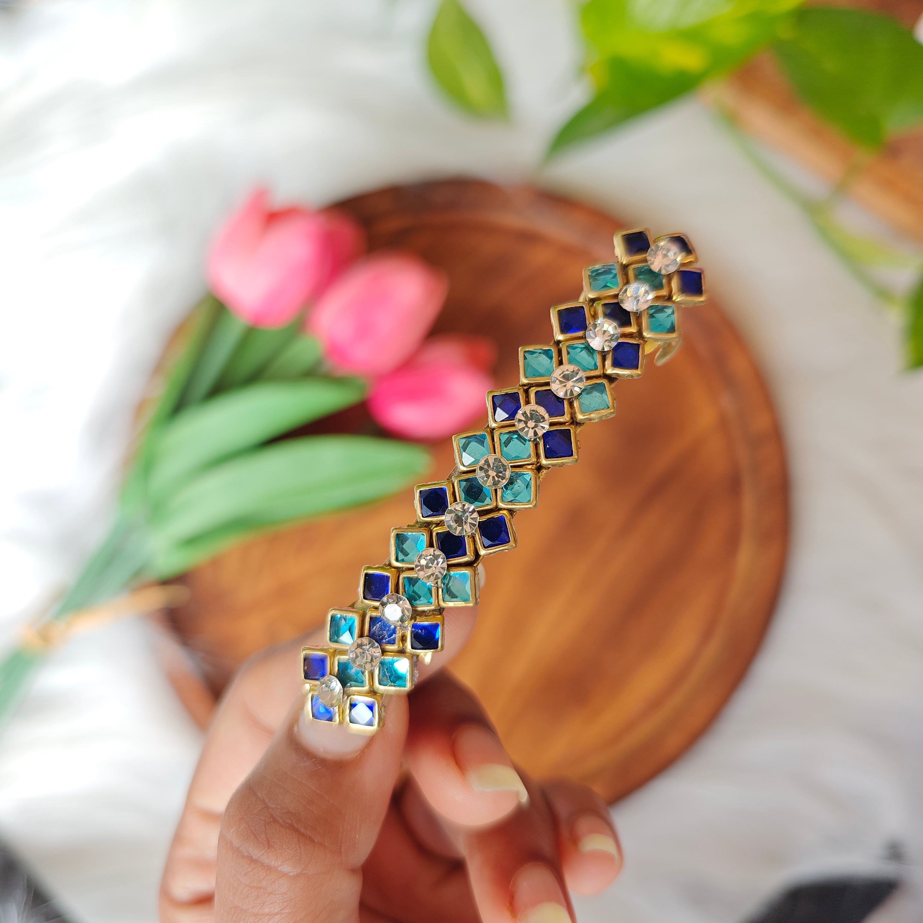 Handcrafted Kundan Center Hair Clip