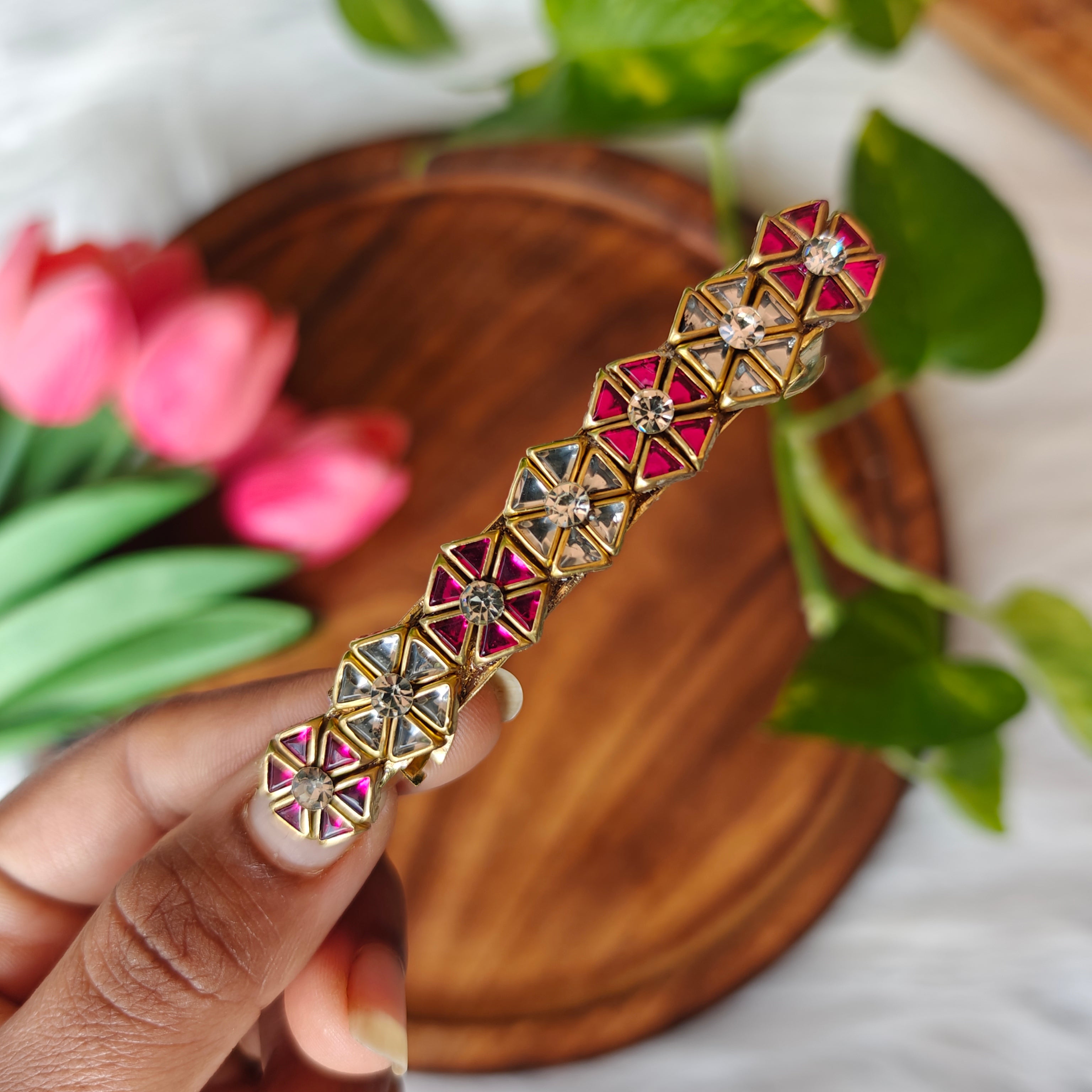 Handcrafted Kundan Hair Clip