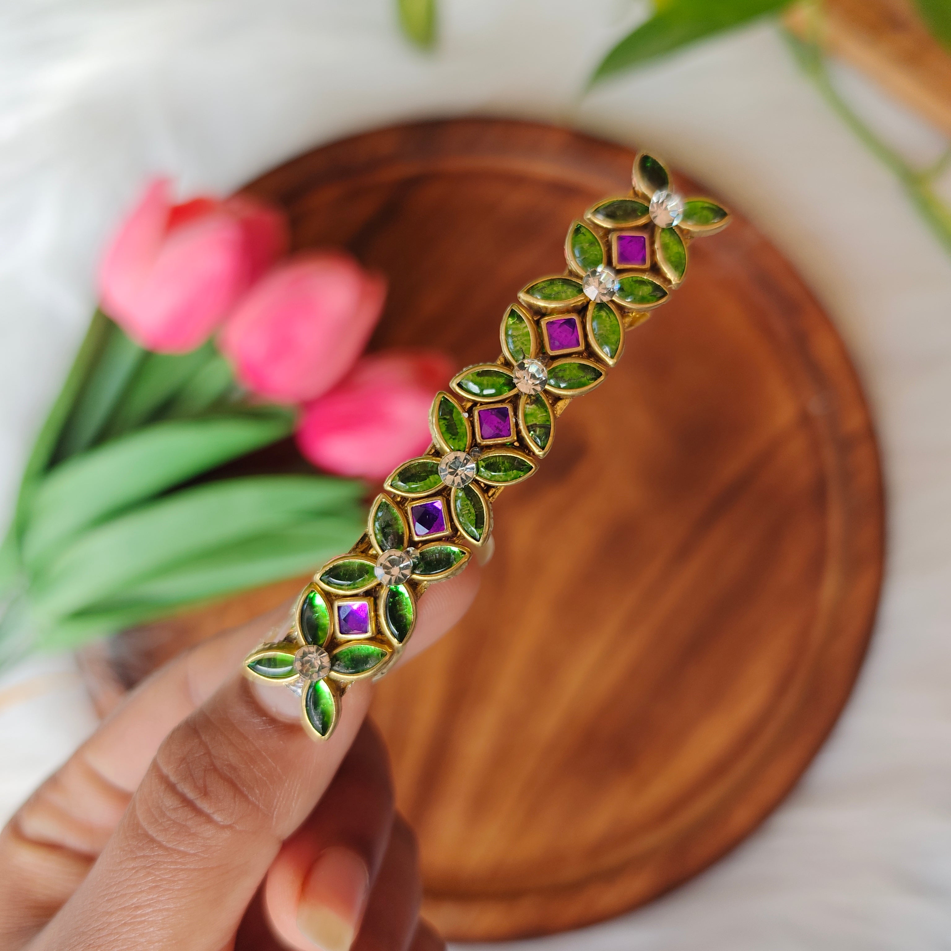Handcrafted Kundan Center Hair Clip