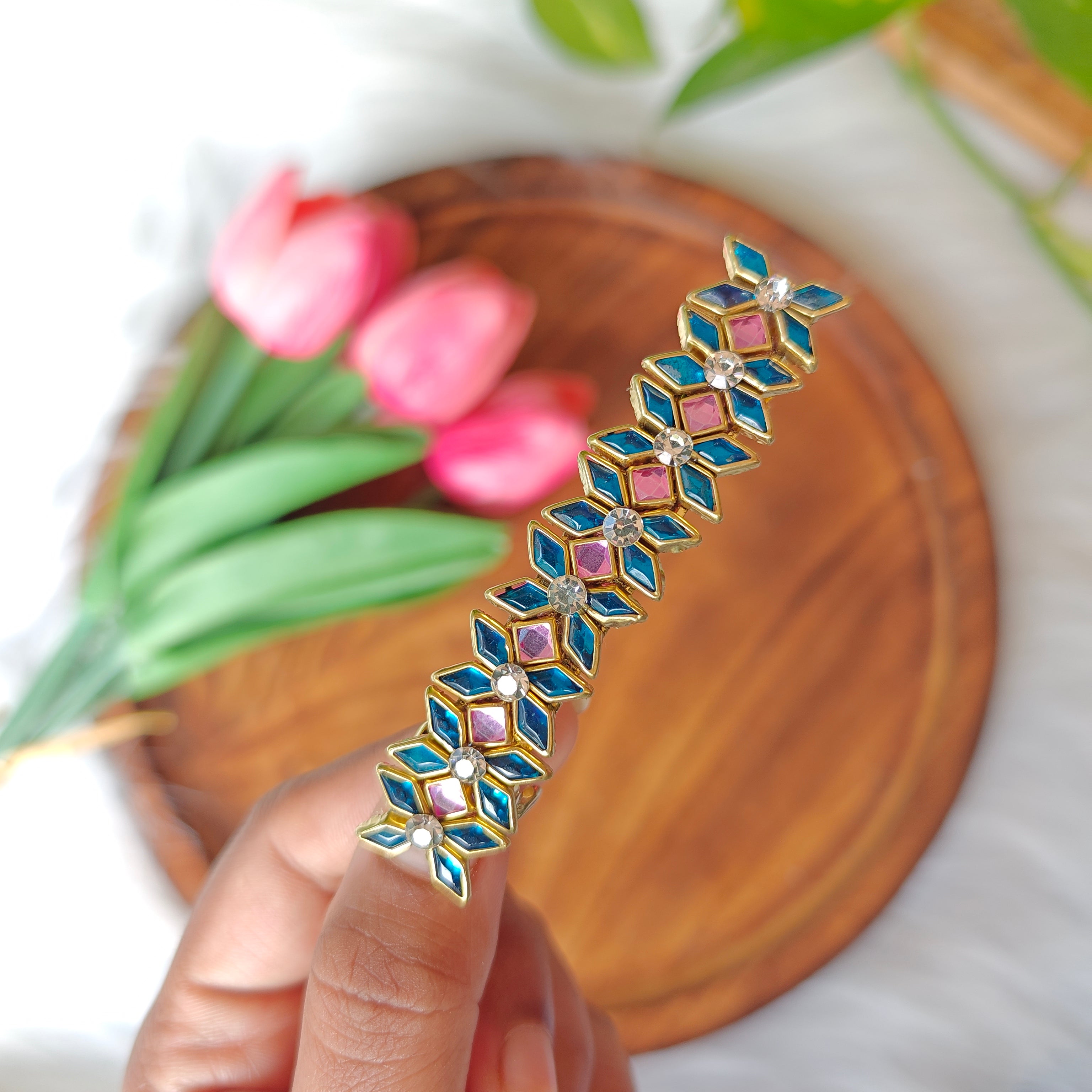 Handcrafted Kundan Center Hair Clip