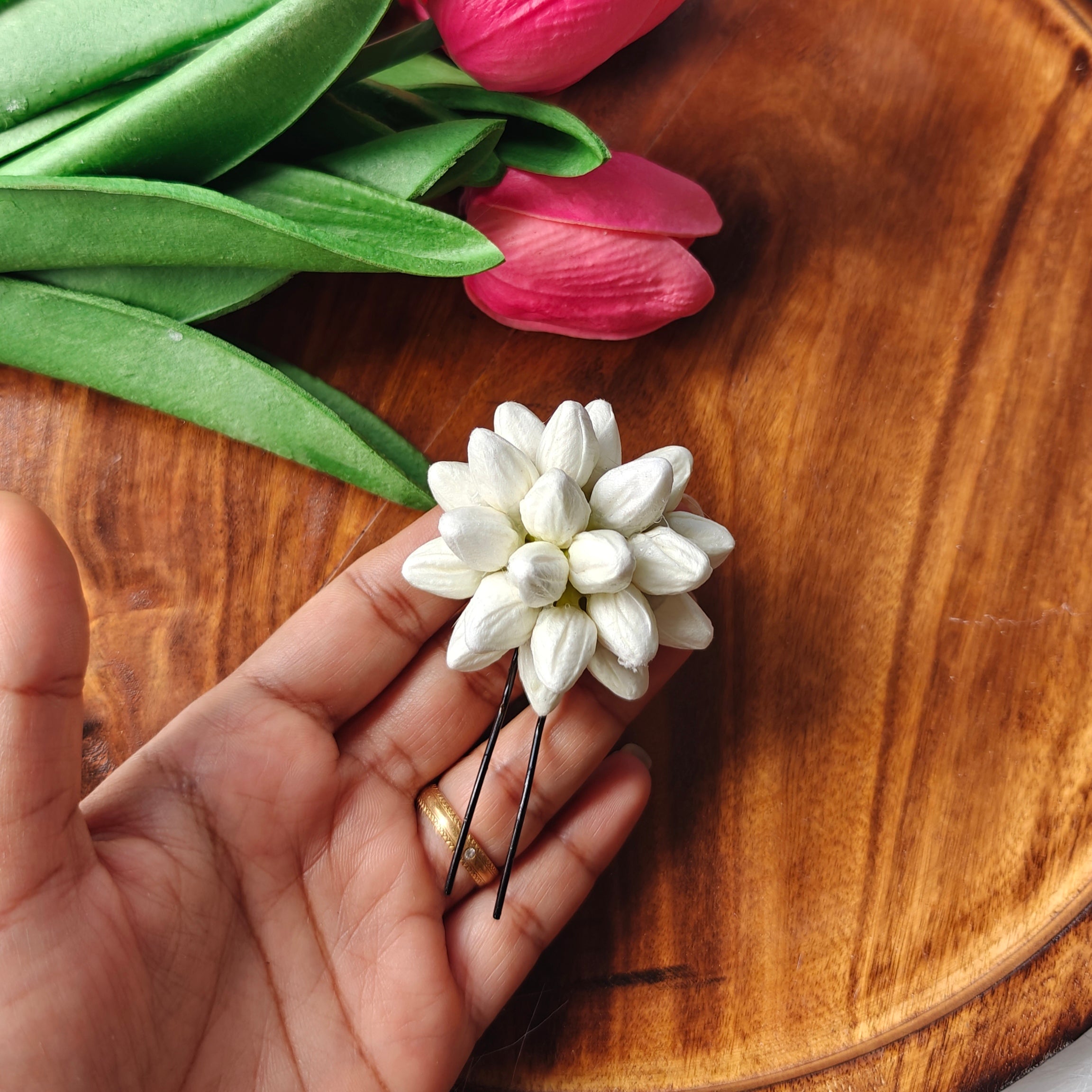 Artificial Jasmine Bud Hair Pin