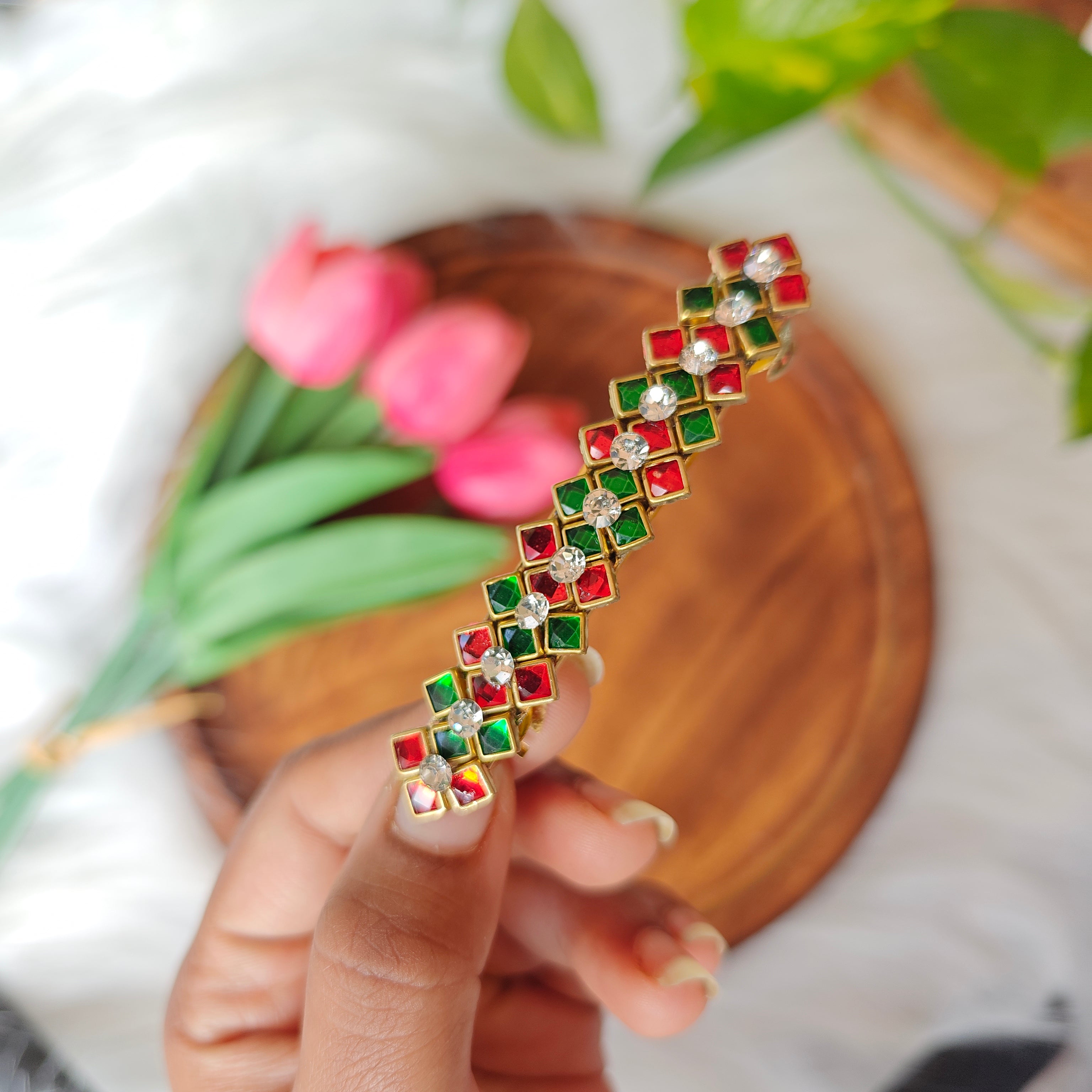 Handcrafted Kundan Center Hair Clip