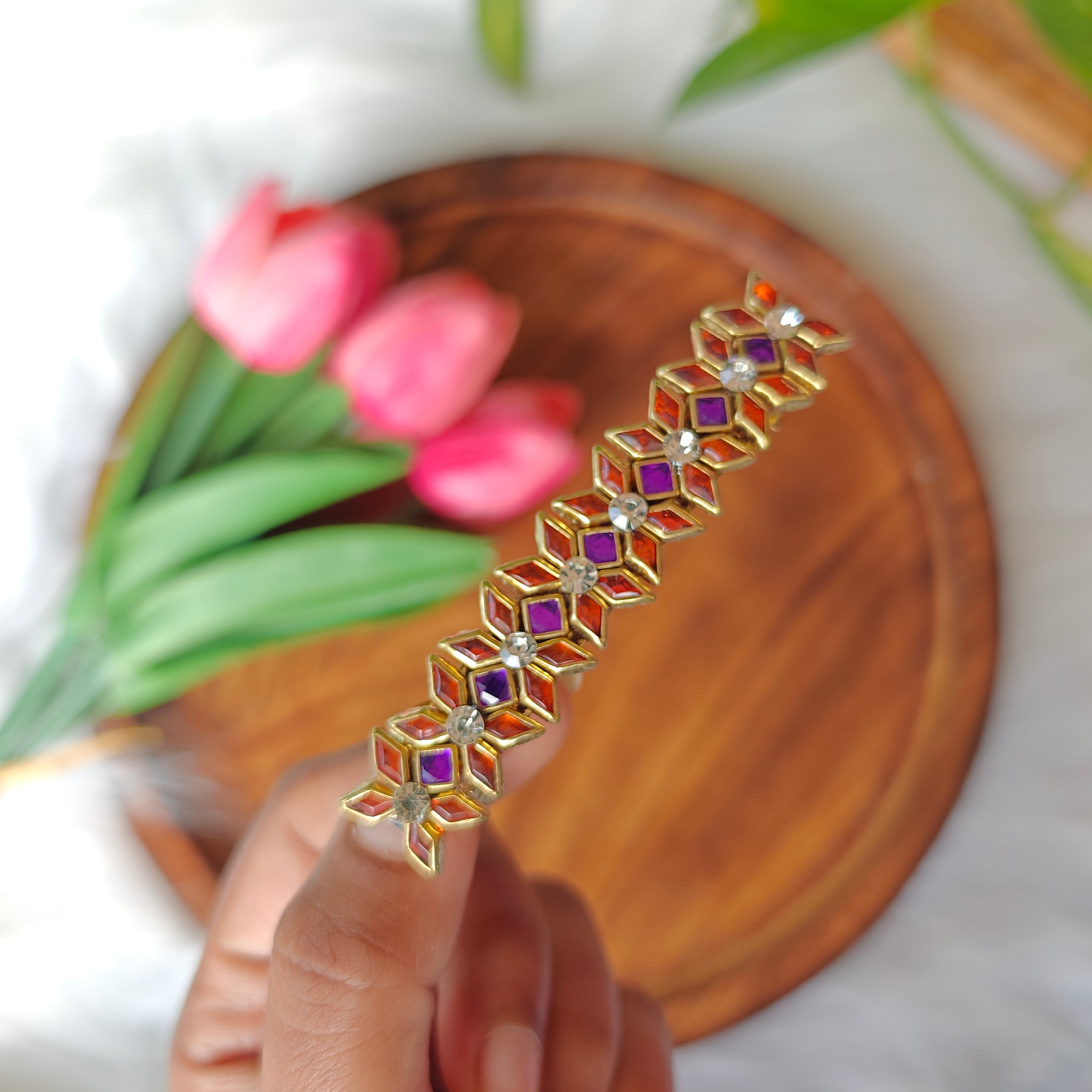 Handcrafted Kundan Center Hair Clip