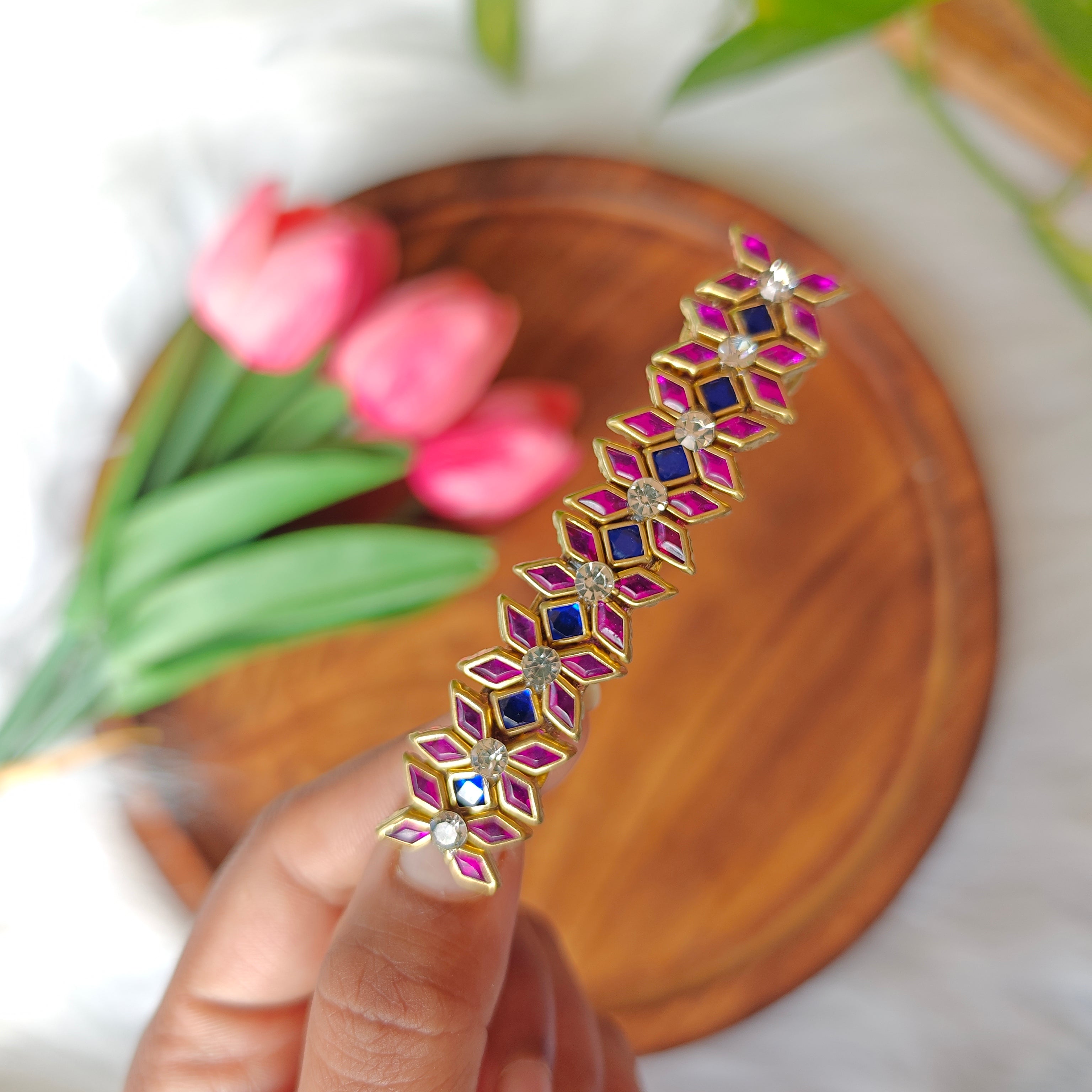 Handcrafted Kundan Center Hair Clip